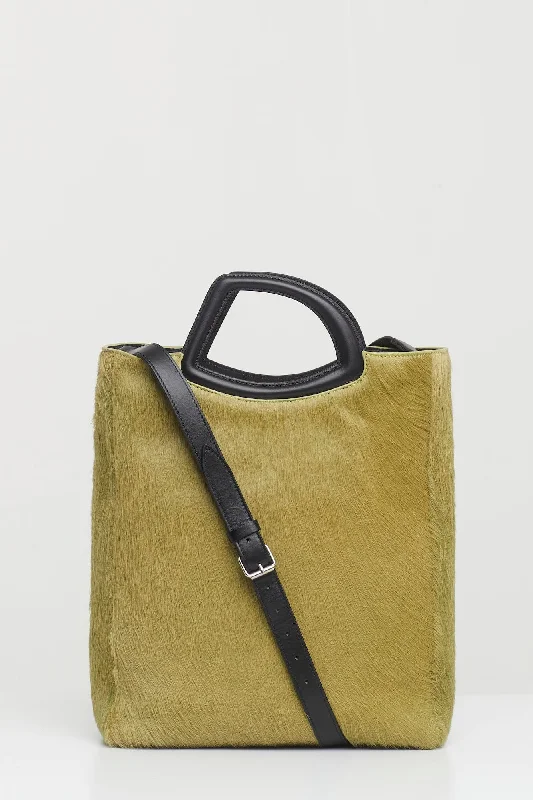 Maxi Skirt Jeans for Elegant -Dries Van Noten Calf Hair Tote Bag in Light Green