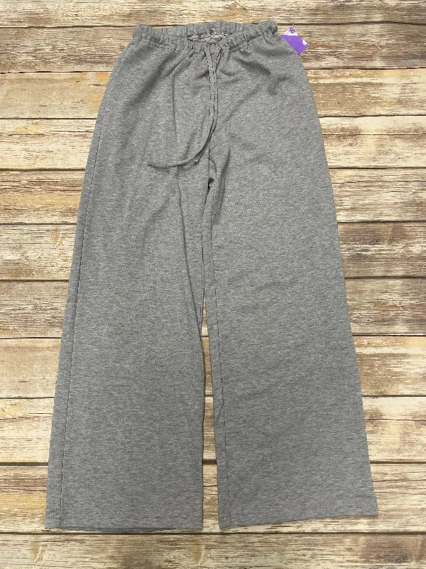 Cozy fleece pants for cold winter nights -Pants Wide Leg By Shein In Grey, Size: S