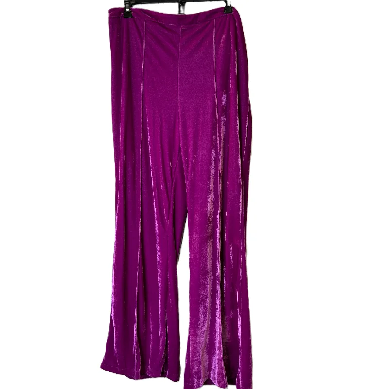 Elegant palazzo pants for formal party outfits -Pants Wide Leg By Clothes Mentor In Purple, Size: 2x