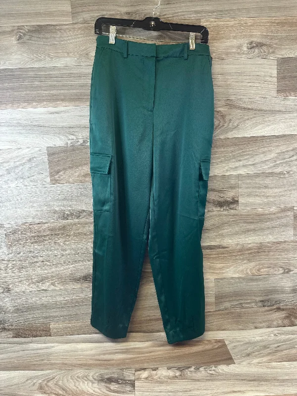 Stylish wide-leg pants for bold evening looks -Pants Cargo & Utility By Nicole Miller In Green, Size: 8