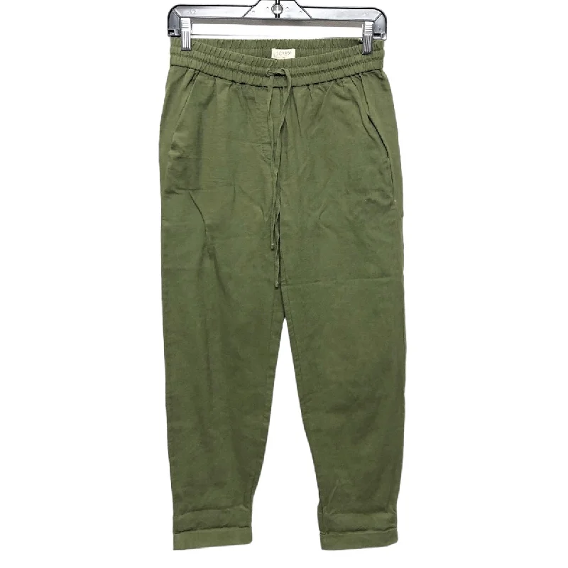 Quick-dry cargo pants for fishing trip practicality -Pants Linen By J. Crew In Green, Size: 00