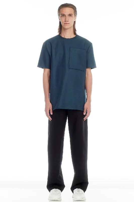 Camping Jeans for Wilderness -Jil Sander T-Shirt CN SS in Aqua