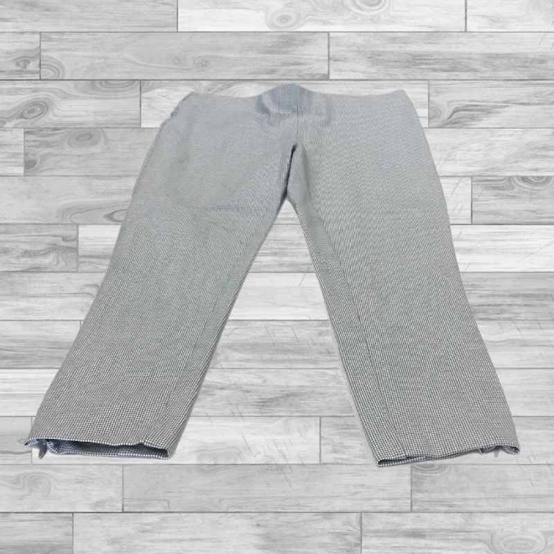 Casual drawstring pants for effortless home relaxation -Pants Ankle By Loft In Grey White, Size: 4