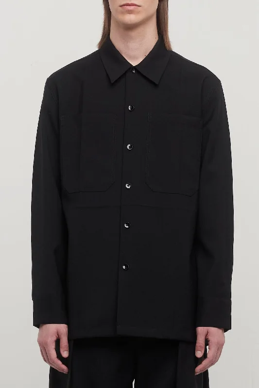 Yoga Jeans for Stretch -Jil Sander Gabardine Shirt 72 in Black