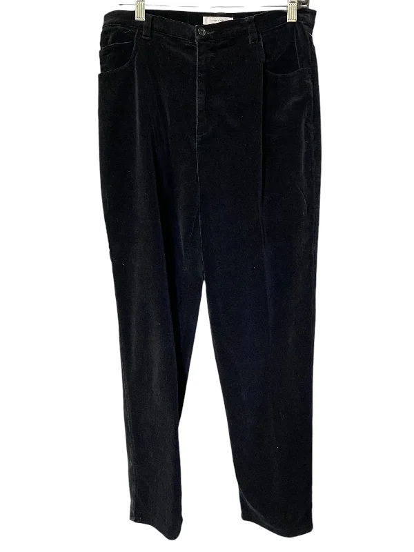 Vintage high-waisted pants for nostalgic wardrobe charm -Pants Corduroy By Jones New York In Black, Size: 10