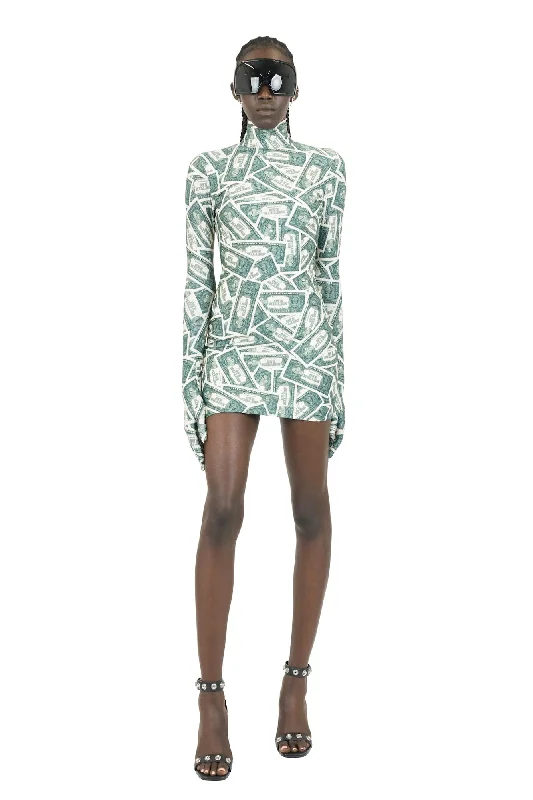 Faded Jeans for Laid-back -Vetements Million Dollar Styling Dress with Gloves in Green