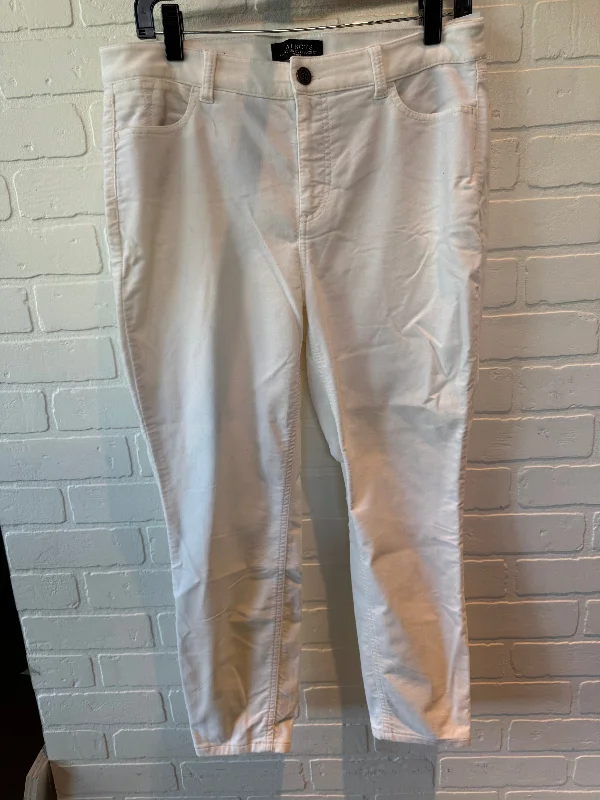 Casual twill pants for easygoing daily outfits -PANTS CORDUROY TALBOTS in CREAM, Size: 10PETITE