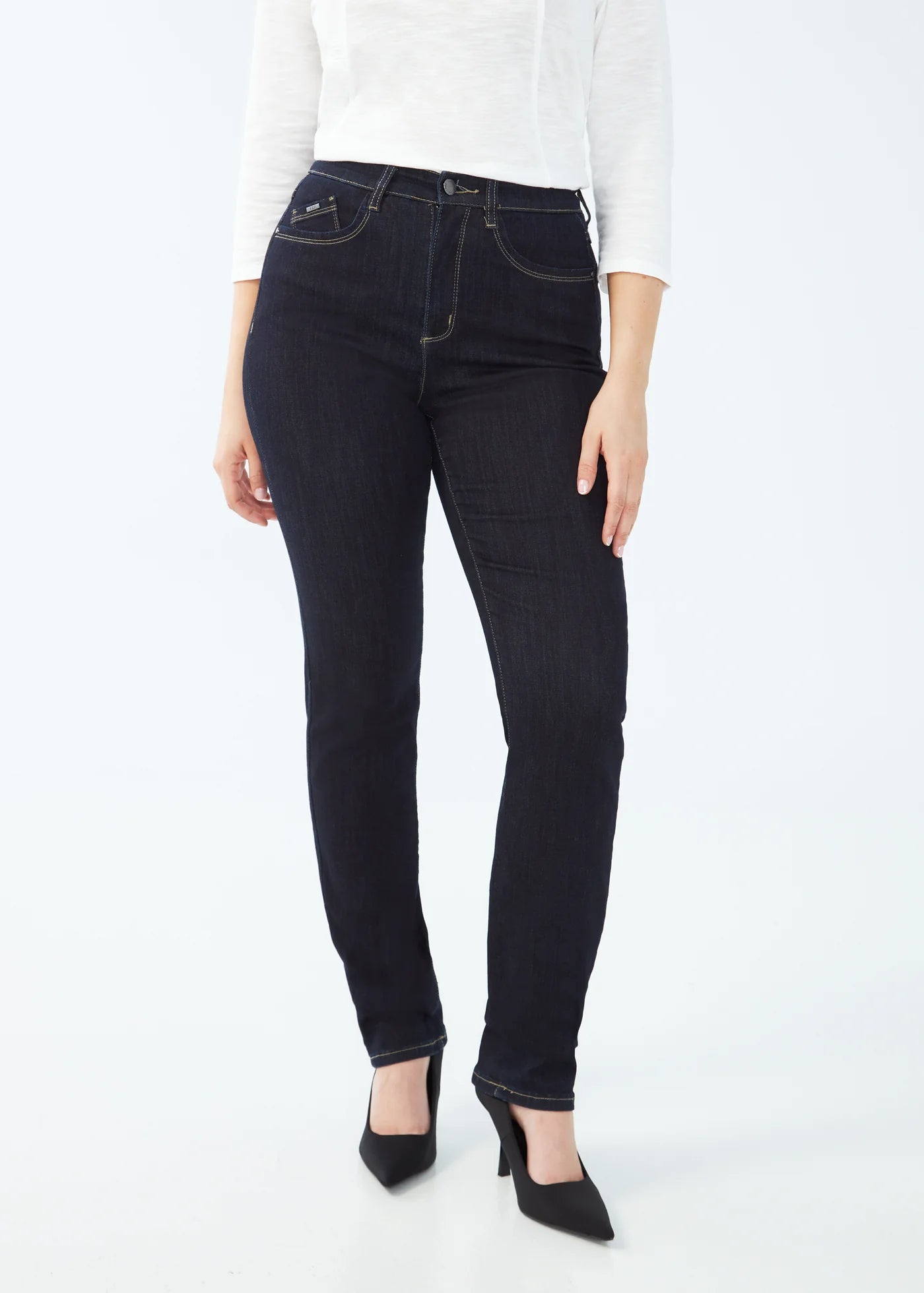 Frayed Hem Jeans for Edgy -FDJ Peggy Straight Leg Jeans - 6804630