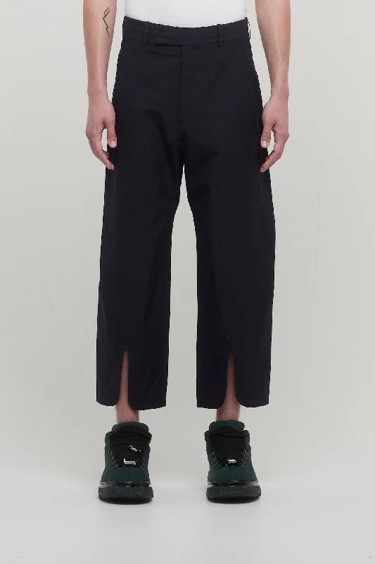 Frayed Hem Jeans for Edgy -Craig Green Split Hem Trouser in Navy