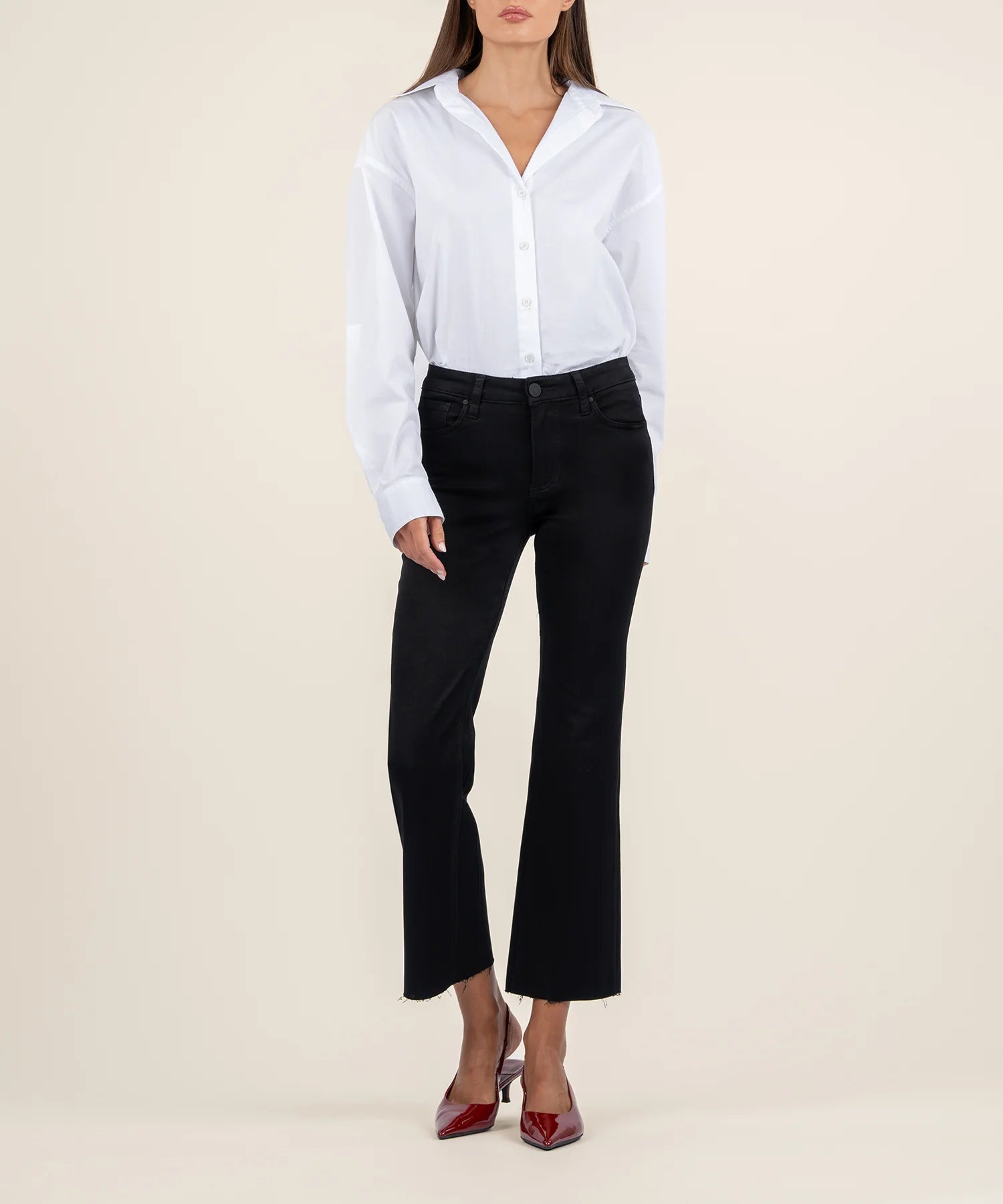 Five Pocket Jeans for Storage -KUT FROM THE KLOTH Denim Kelsey Mid Rise Ankle Flare -KP1742MA1