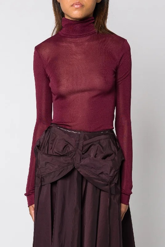 Metal Button Jeans for Classic -Maison Margiela Bodysuit in Burgundy