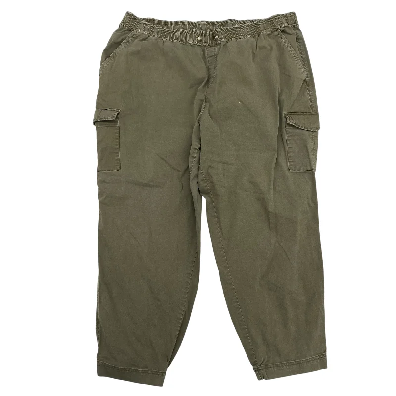 Classic khaki pants for timeless wardrobe staples -Pants Cargo & Utility By Cato In Green, Size:4X