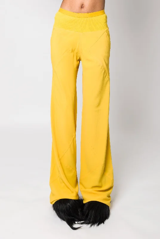 Mini Skirt Jeans for Flirty -Rick Owens Bias cut Pants in Lemon