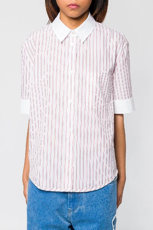 Mini Shorts Jeans for Youthful -Marni Pastel Striped Poplin Shirt