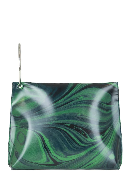 Wrap Skirt Jeans for Versatile -Dries Van Noten Green Marble Bag