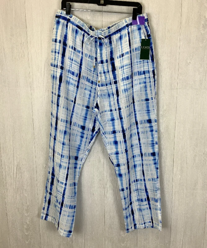 Windproof pants for chilly outdoor activities -Pants Joggers By Lauren By Ralph Lauren In Blue & White, Size: 16