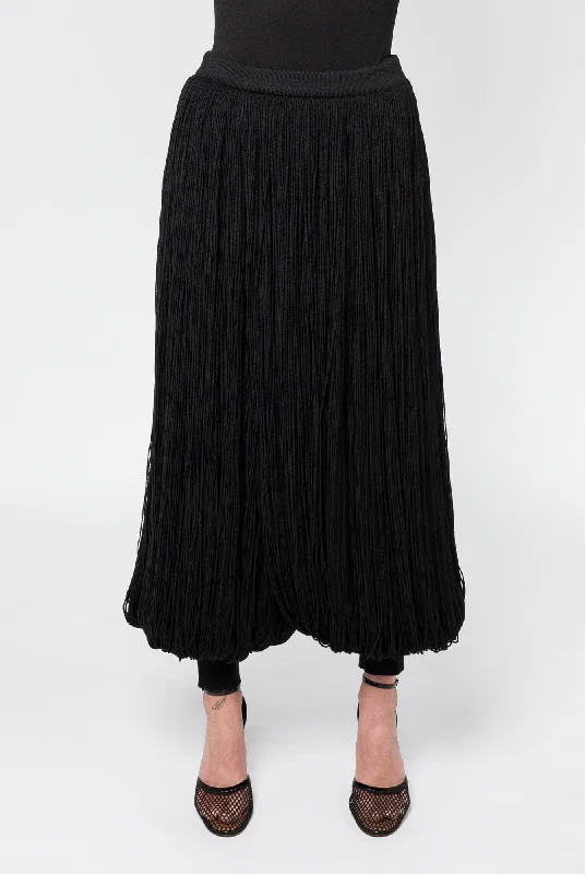 Metal Button Jeans for Classic -Alaïa Fringes Pant in Black