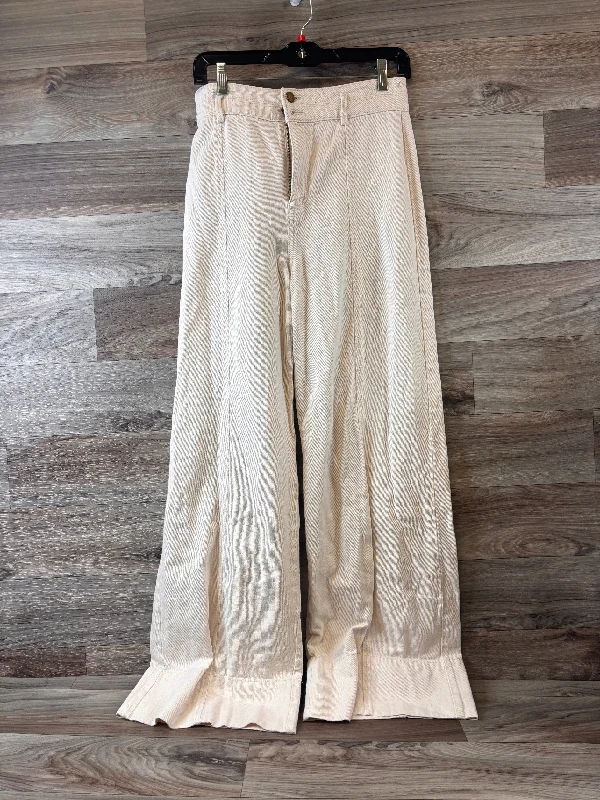 Stretch twill pants for flexible office comfort -Pants Wide Leg By Ann Taylor In Cream, Size: 6