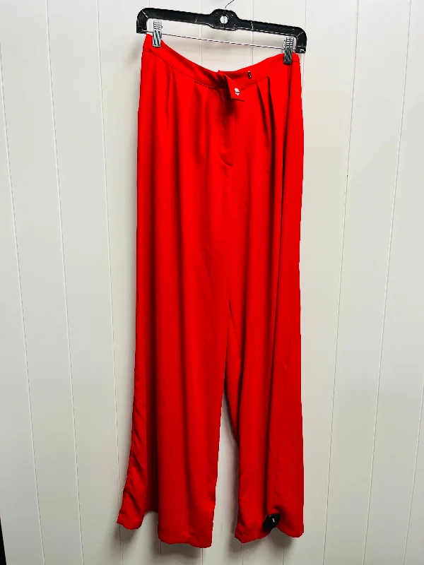 Flowy linen pants for relaxed tropical vacations -Pants Wide Leg By Fashion Nova In Red, Size: M