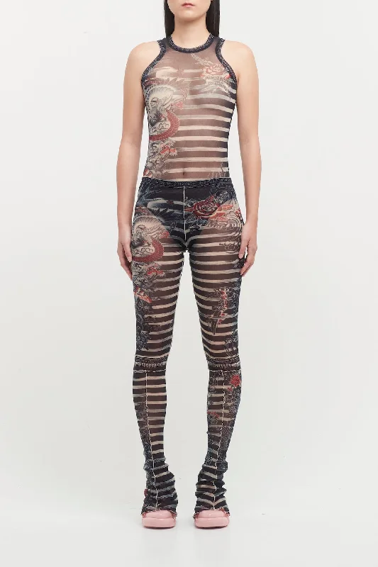 Sustainable Jeans for Eco -Jean Paul Gaultier Mariniere Tattoo Sleeveless Body