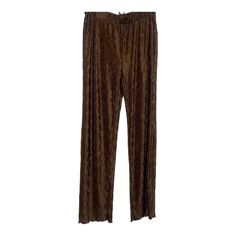 Rugged outdoor pants for mountain climbing strength -Pants Palazzo By Hem & Thread In Bronze, Size: L