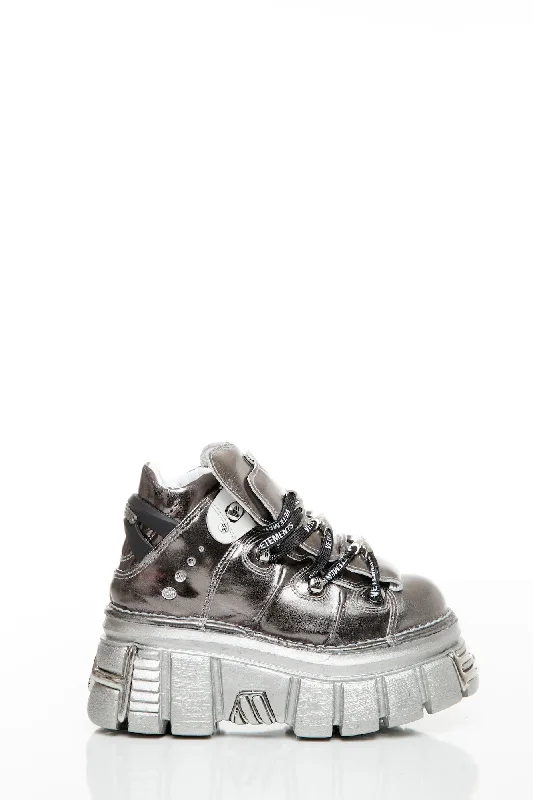 Valentine's Day Jeans for Romantic -Vetements x New Rock Platform Sneaker in Silver