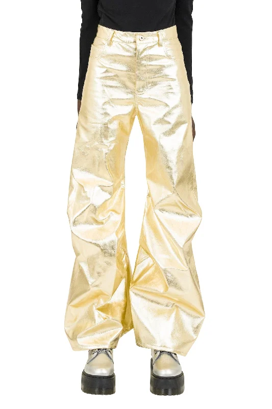 Shorts Jeans for Hot Days -Melitta Baumeister Gold Laminated Denim Pants