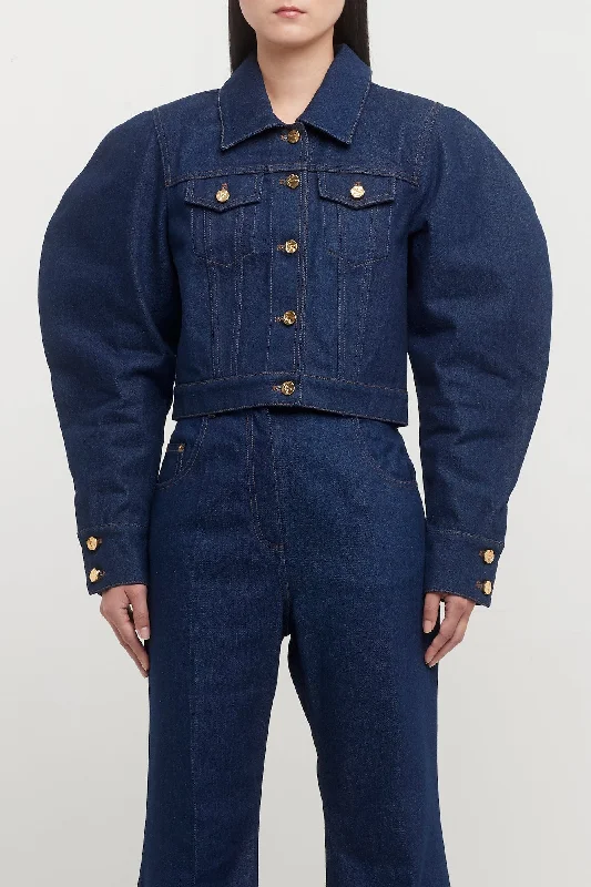 Cargo Jeans for Utility -Nina Ricci Trucker Jacket with Cocoon Sleeves