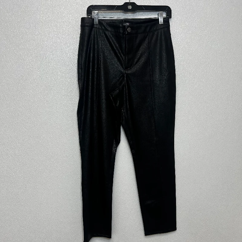 Classic straight-leg pants for versatile daily wear -Pants Ankle By Dennis Basso Qvc In Leather, Size: L