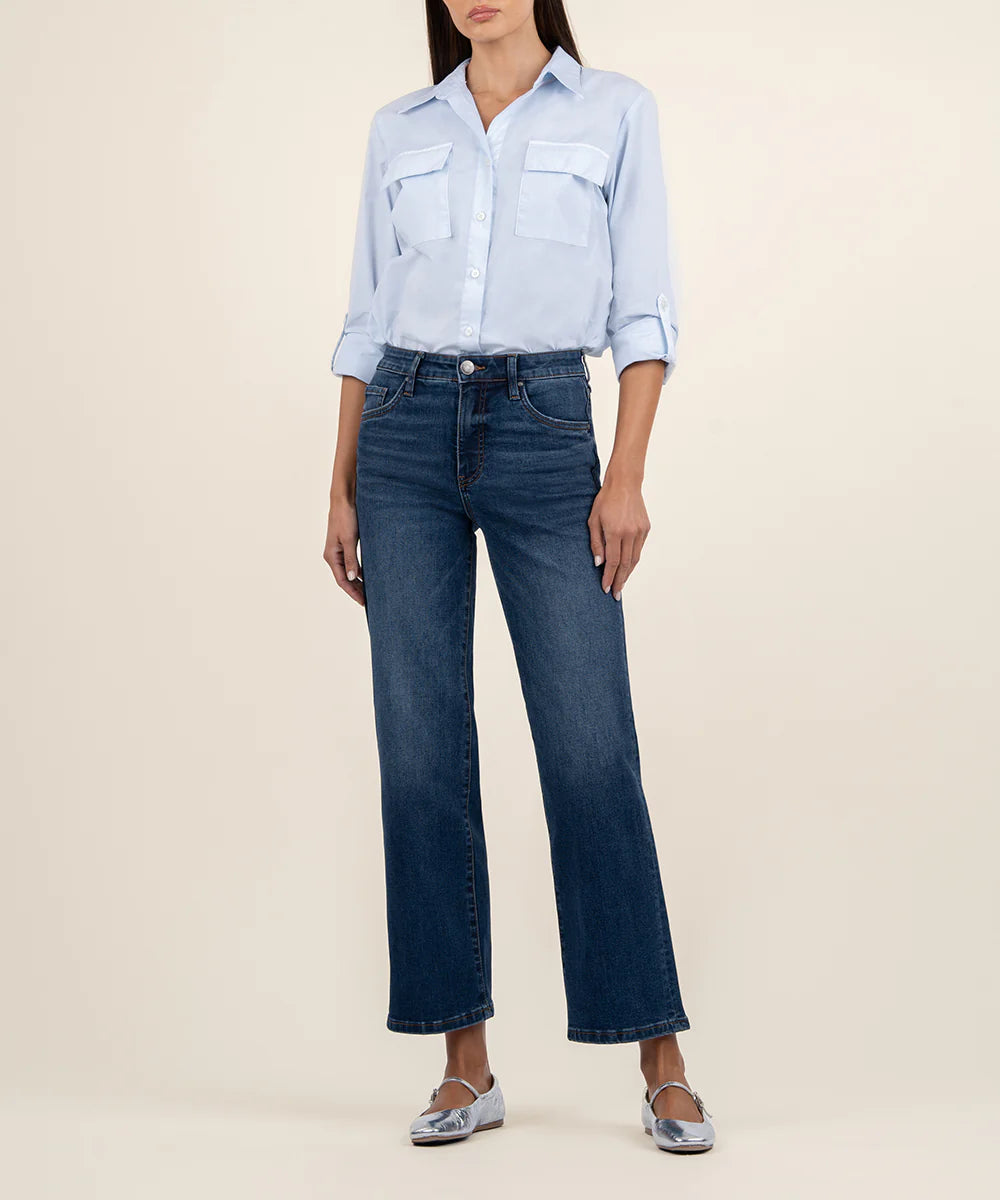 Button Fly Jeans for Traditional -KUT FROM THE KLOTH Charlotte High Rise Wide Leg -KG1492MA4L-RSVDD