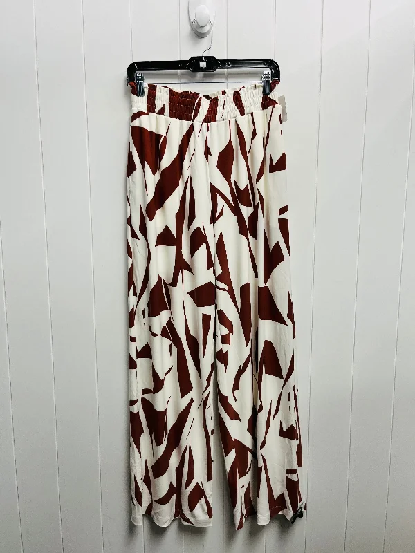 Tapered ankle pants for sleek modern silhouettes -Pants Wide Leg By Express In Tan & White, Size: S