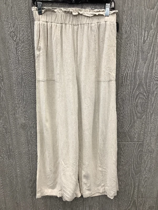 Soft pajama pants for ultimate bedtime comfort -Pants Wide Leg By Pink Lily In Tan, Size: 8