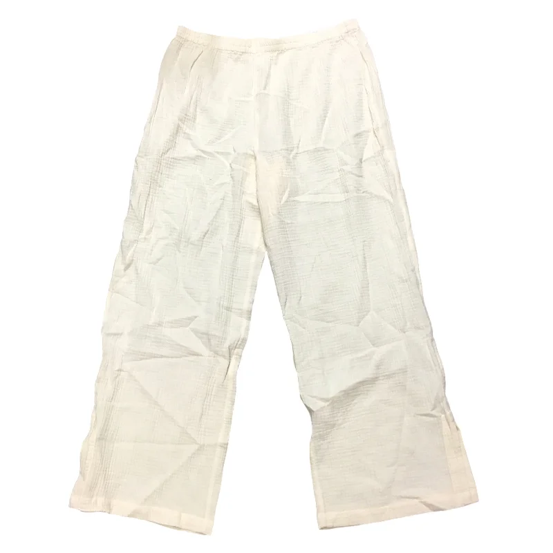 Classic straight-leg pants for versatile daily wear -Pants Linen By Soft Surroundings In Cream, Size: L