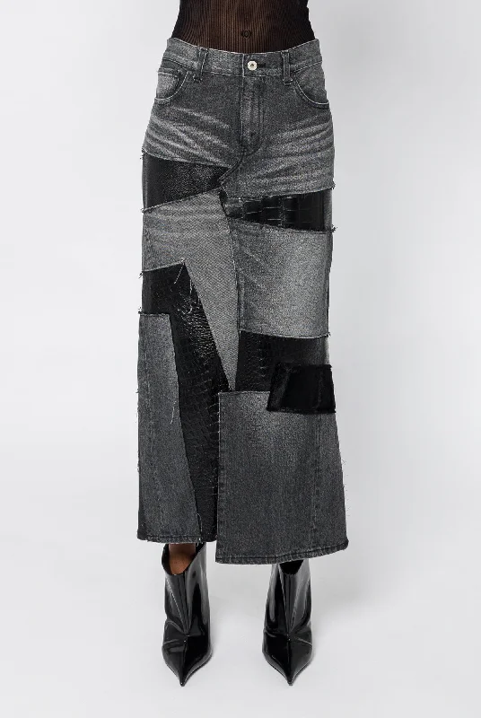 Side Pocket Jeans for Extra -Junya Watanabe Patchwork Skirt