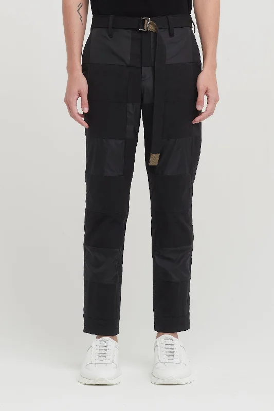 Distressed Jeans for Edgy Style -Sacai Faux Suede Mix Pants