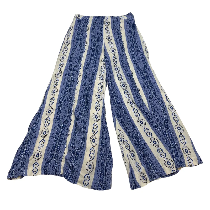 Slim-fit dress pants for sharp evening events -Pants Wide Leg By Anthropologie In Blue & White, Size: 2