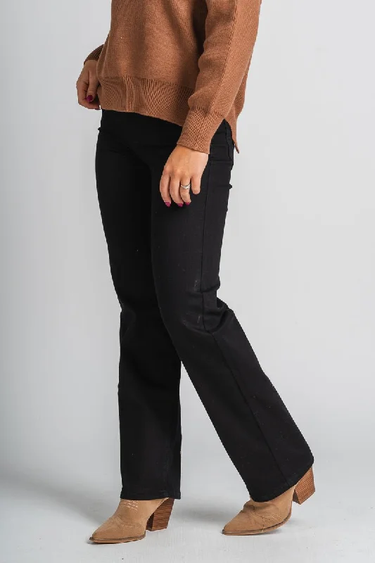 Embroidered Jeans for Detail -Hidden Tracey high rise straight leg jeans black