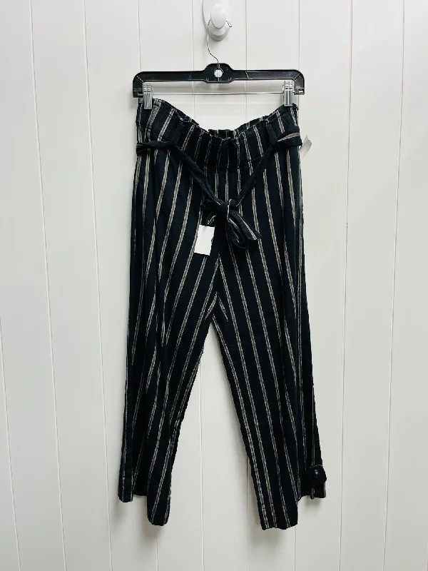 Rugged outdoor pants for mountain climbing strength -PANTS LINEN J. JILL in BLACK & GREY, Size: S