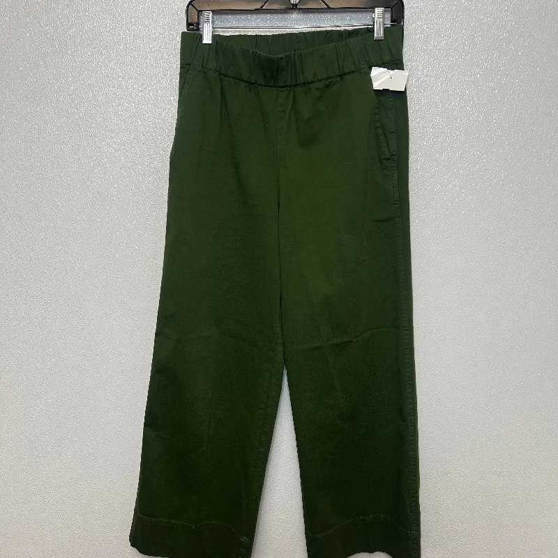 Soft velvet pants for cozy holiday outfits -Pants Cropped By J Crew O In Green, Size: S