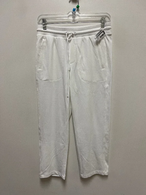 Stylish flare pants for retro party looks -Pants Lounge By Talbots In White, Size: Xs