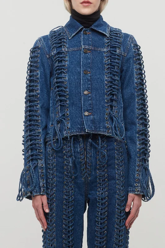 Sustainable Jeans for Eco -Jean Paul Gaultier Denim Jacket with Contrasted Denim Details