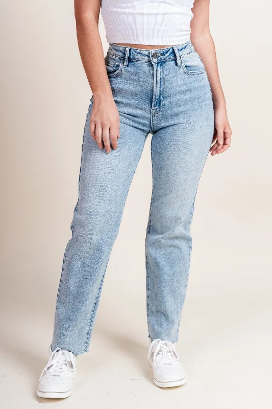 Travel Jeans for On-the-go -Hidden Tracey high rise straight jeans super light