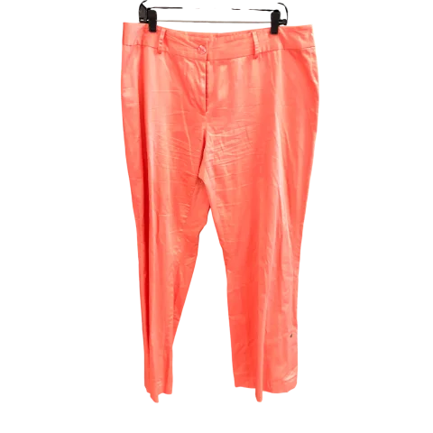 Flowy linen pants for relaxed tropical vacations -Pants Wide Leg By Kemp & Company  In Coral, Size: 16