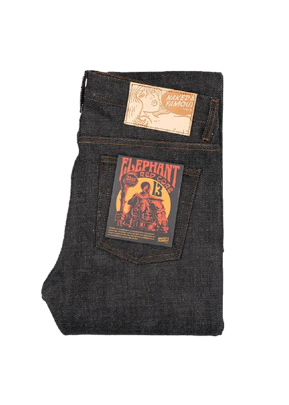 Faded Jeans for Laid-back -Weird Guy - Elephant 13 Red Core