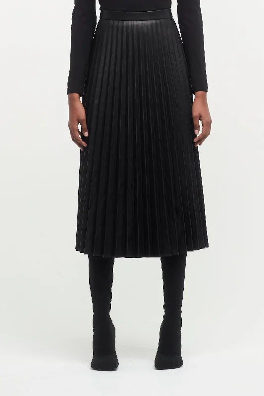 Designer Jeans for Luxury -Balenciaga Pleated Leather Skirt