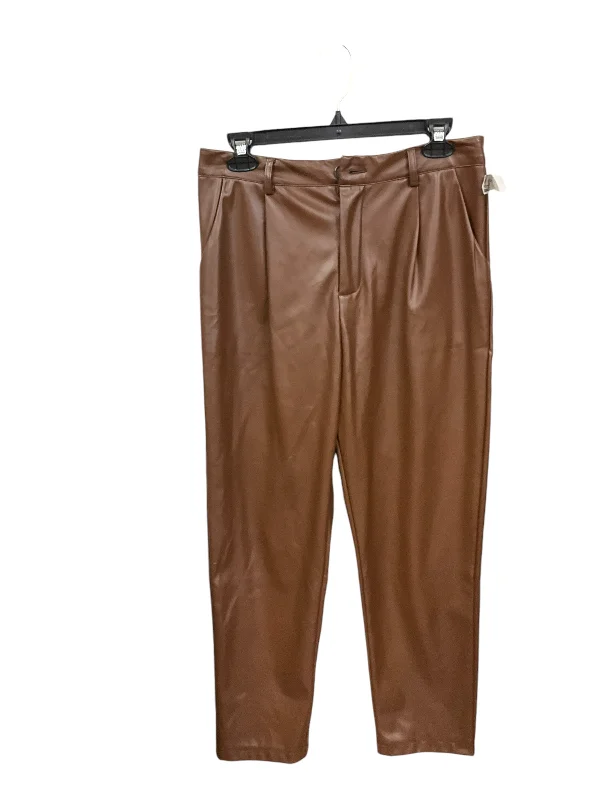 Stylish flare pants for retro party looks -Pants Ankle By Shein In Leather, Size: 8