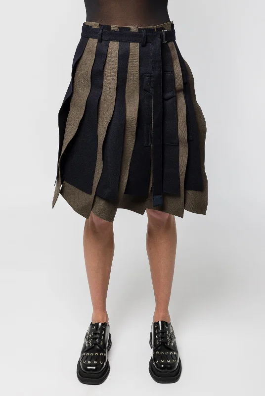 Dance Jeans for Movement -Sacai Chalk Stripe Wool Melton Skirt