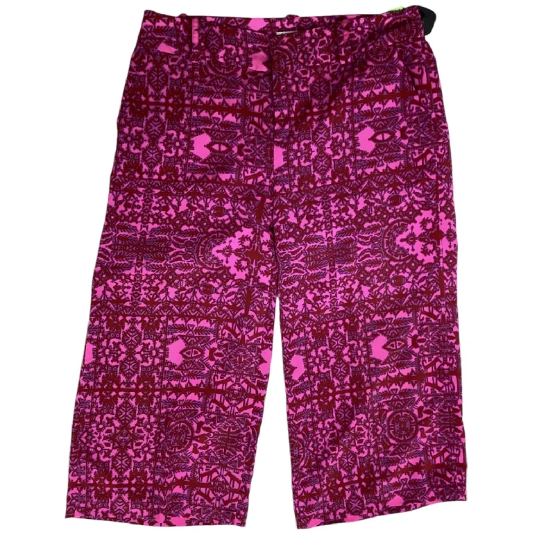 Casual drawstring pants for effortless home relaxation -Pants Lounge By Coldwater Creek In Pink & Red, Size: 10