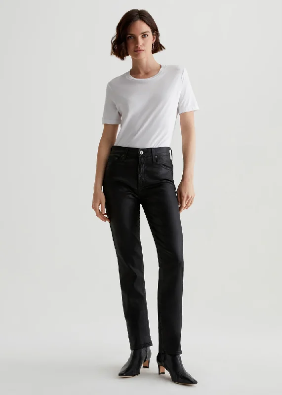 Black Jeans for Formal Look -Mari High Rise Slim Long Coated Jean