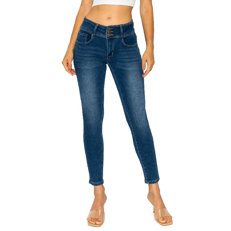 Low Waisted Jeans for Casual -Denim Daydream Monterey Mid-Rise Ankle Skinny Jeans - Dark Wash